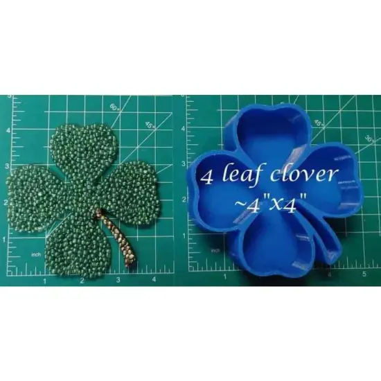 Shamrock or 4 Leaf Clover Silicone Freshie Mold {1}