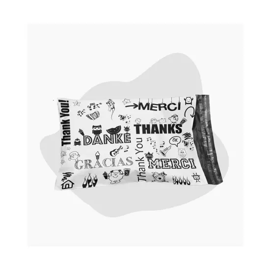 100 Pack Design Poly Mailer Envelopes 12 x 15.5 Glossy | Premium Thank You Shipping Bags for Gifts & Small Business {2}