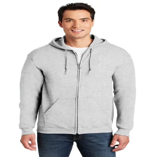 Gildan&reg; Heavy Blend Long Sleeve Full-Zip Hooded Sweatshirt Ash {1}
