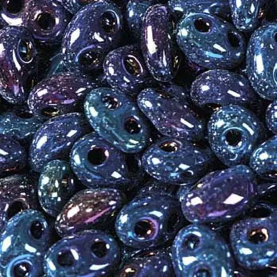 John Bead Twin 2-Hole Opaque Beads, 100g Black {2}