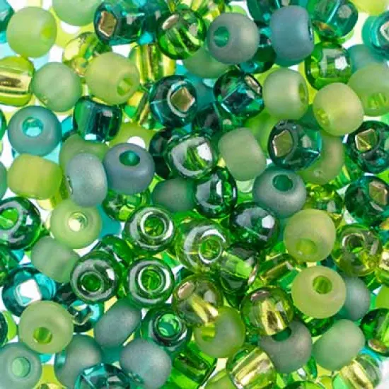 John Bead 2/0 Mixed Czech Glass Seed Beads, 500g Green Mix {1}
