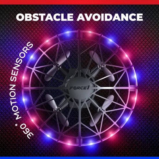 Force1 Scoot LED Hand Operated Drone for Kids or Adults - Red/Blue {3}