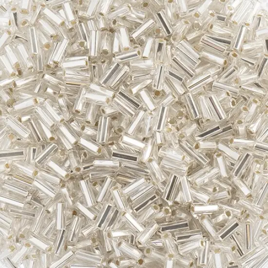 John Bead #2 Silver Lined Crystal Czech Glass Bugle Seed Beads, 500g {1}