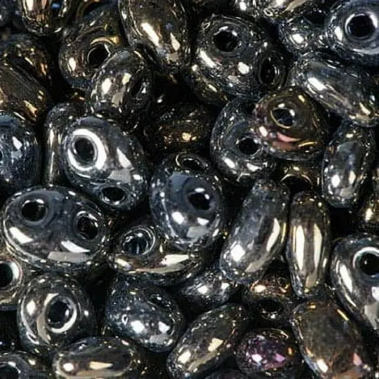 John Bead Twin 2-Hole Opaque Beads, 100g Brown Iris {1}