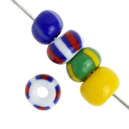 John Bead Assorted Opaque Mixed Czech Glass Seed Beads, 500g Stripe Mix {2}