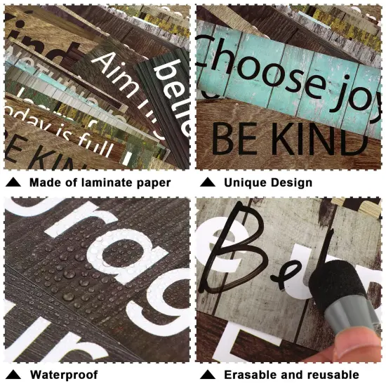 Hotop 42 Pcs Growth Mindset Inspirational Posters Banners Motivational Posters for Classroom Bulletin Board Decor Home Sweet Classroom Motivational Gallery Teacher Door Signs (Farmhouse Style) {6}