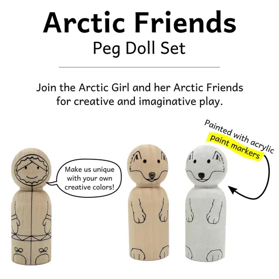 Arctic Friends Peg Doll Set by Pegsies&trade; {3}