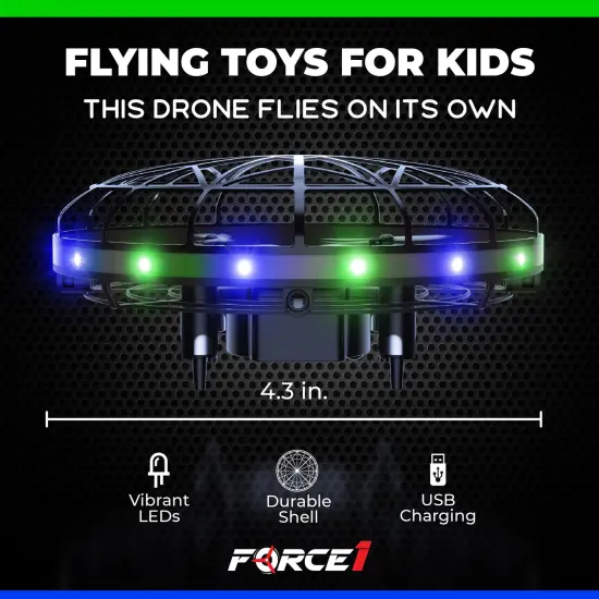 Force1 Scoot LED Hand Operated Drone for Kids or Adults - Green/Blue {5}