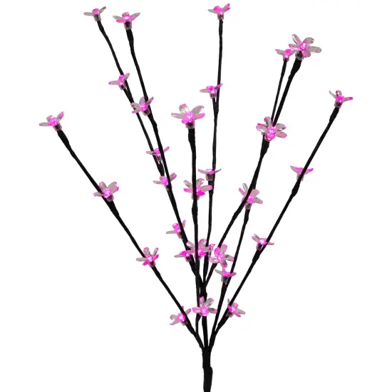 Northlight LED Lighted Cherry Blossom Artificial Tree Branches - 2.5' - Fuchsia Pink - Set of 3 Black {5}