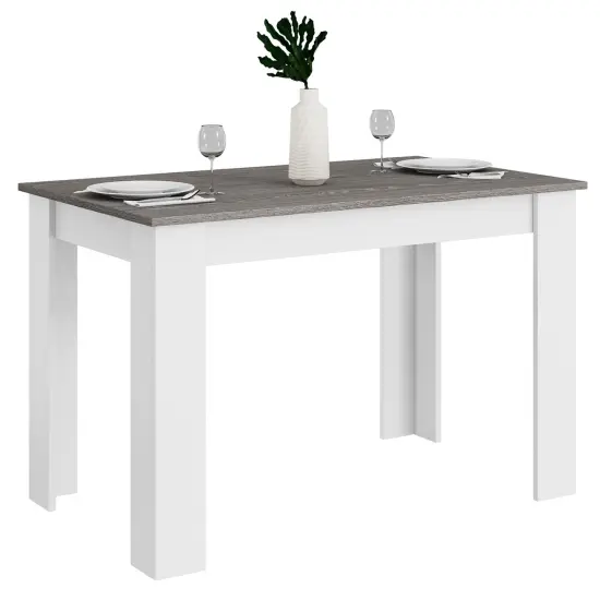 Costway Dining Table 47 Inch Kitchen Dining Table Rectangular for Small Space Dark Gray/Light Gray {1}