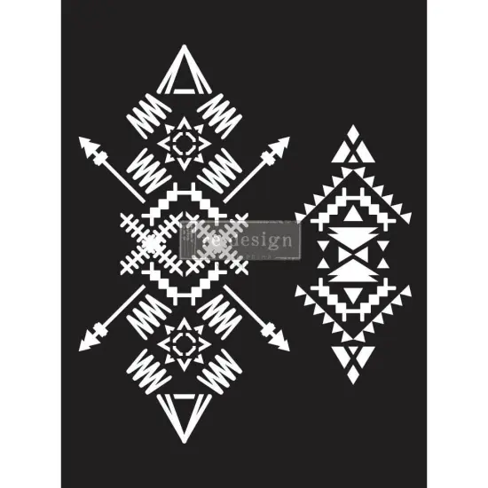 Redesign With Prima Decor Stencils - Tribal Imprint - 1 pc, sheet size 9"x12" 655350656652 {1}
