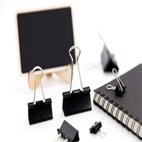 DSTELIN Binder Clips Paper Clamps Assorted Sizes 100 Count (Black), X Large, Large, Medium, Small, X Small and Micro, 6 Sizes in One Pack, Meet Your Different Using Needs. {2}