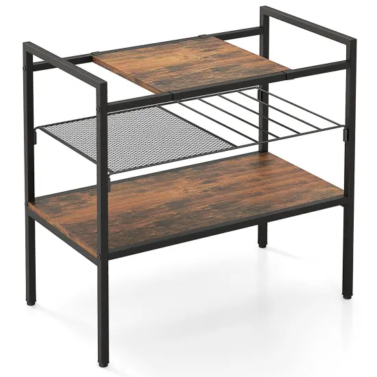 Industrial Entryway Table with Removable Panel and Mesh Shelf {4}