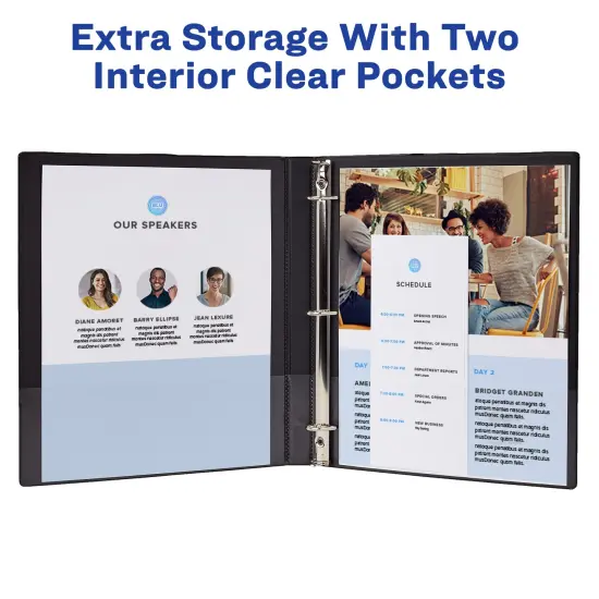 Avery 0.5" Economy View 3 Ring Binders, Round Rings, 100-Sheet Capacity, Black, 4 Pack (17701) {4}