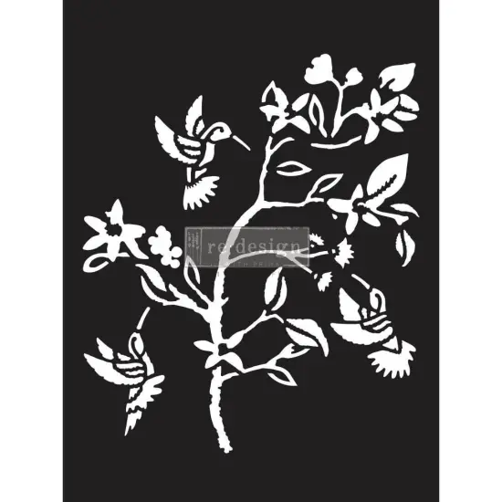 Redesign With Prima Decor Stencils - Hummingbird - 1 pc, sheet size 9"x12" 655350656621 {1}