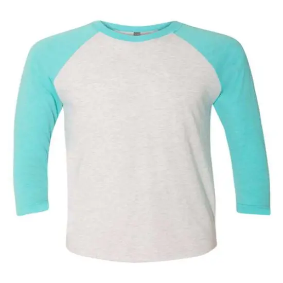 Next Level&reg; Triblend Crewneck Three-Quarter Raglan T-Shirt Tht blu slv-htr wht {1}