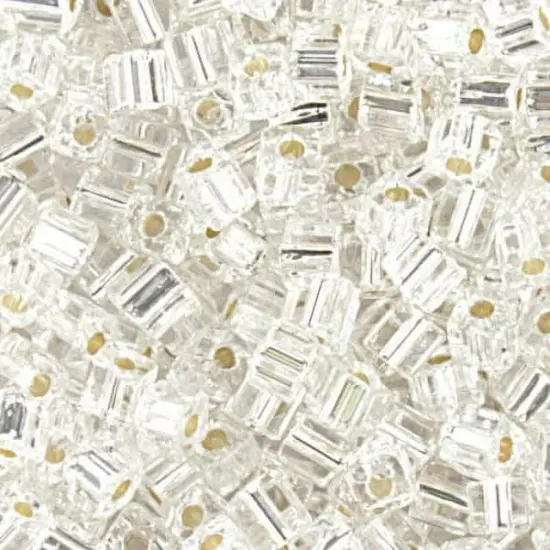 John Bead Square Czech Glass Seed Beads, 500g Silver Lined Crystal {1}