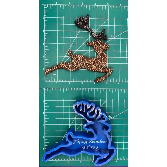 Flying Reindeer Silicone Freshie Mold {1}