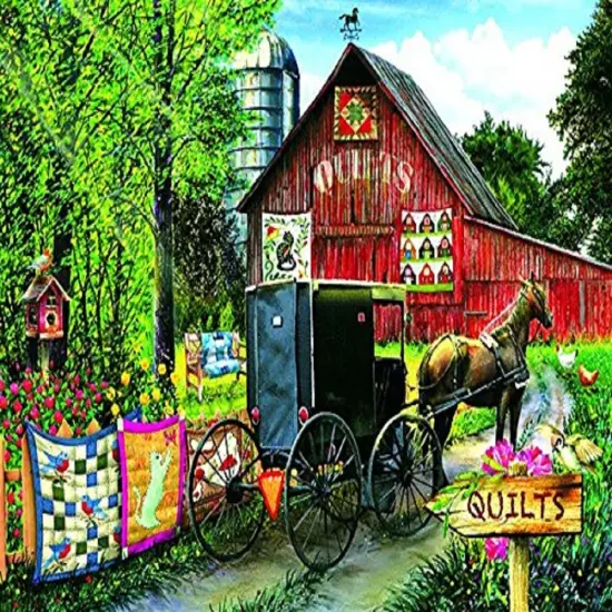 Sunsout Amish Quilt Sale 1000 pc Jigsaw Puzzle 28822 {1}