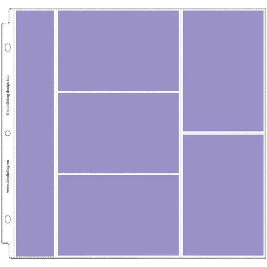 Doodlebug Page Protectors 12"X12" 12/Pkg-(1) 2"X12", (3) 6"X4" & (2) 4"X6" Pocket {1}