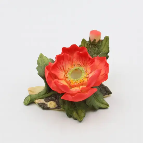 Ceramic Poppy Flower Half Inch Tapper Candle Holder, Home D&eacute;cor, Gift for Her, Gift for Mom, Nature Lover Gift {2}