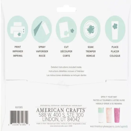 We R Memory Keepers Spin It Water Slide Decal Paper Clear 4 Sh 8.5"X5.5" 661085 {2}