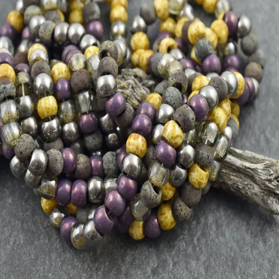 *25* 32/0 Aged Imperial Purple Picasso Mix Seed Beads {5}