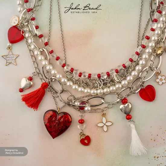 John Bead Czech Glass Heart Lamp Pendants with Loop {4}