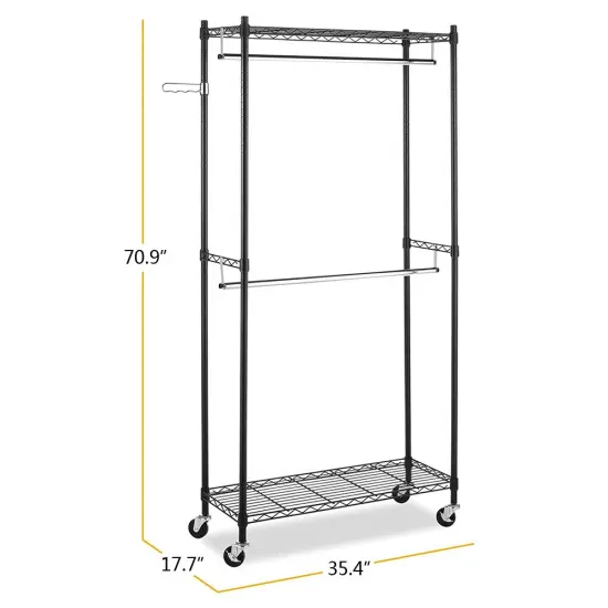 Closet Organizer Garment Rack Clothes Hanger Home Shelf Heavy Duty Furniture Garment Racks RT {6}