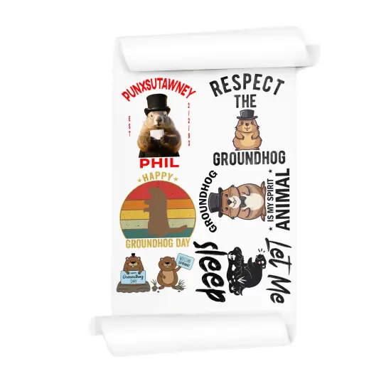 Groundhog Day DTF Transfer: 20x30 Direct-to-Film Mini Gang Sheet {2}