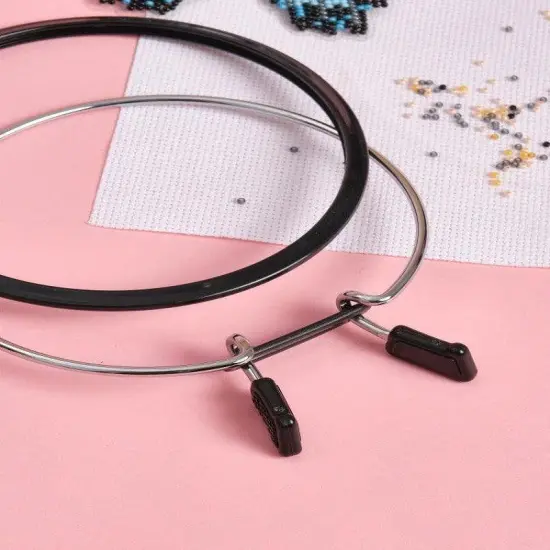 Medium Spring Metal Embroidery Hoop Nurge 160-2 Deep Black {4}