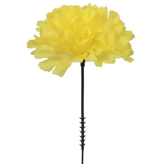 5" Yellow Silk Carnation Picks - Box of 100, Lifelike Blooms, Perfect for Floral Arrangements, Events & Home D&eacute;cor - Ideal for All Seasons, Floral Home by Artificial Flowers {1}
