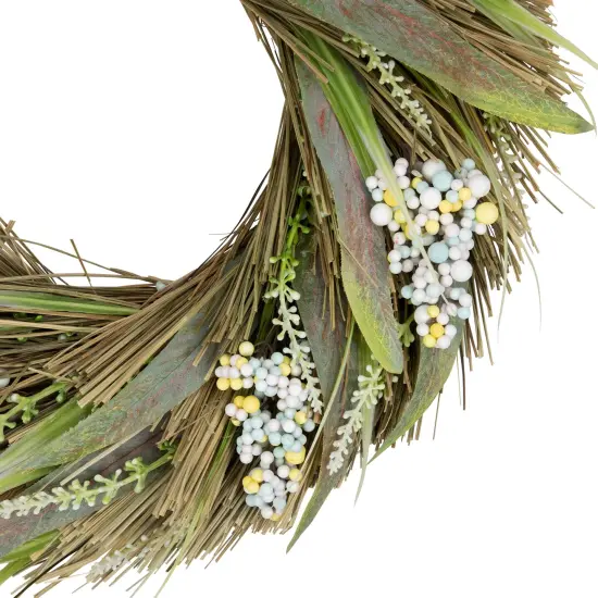Northlight Artificial Mixed Foliage with Berries Spring Wreath - 12" Green {4}