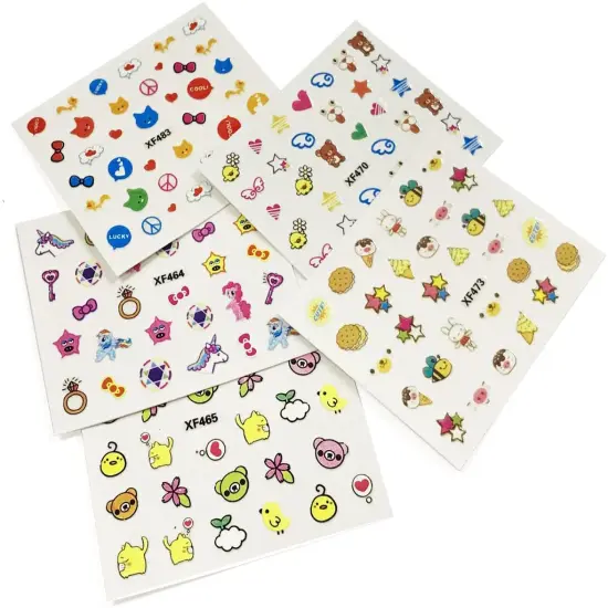 Wrapables Funky Cute Funky Patterns Nail Art Nail Stickers 3d Nail Decals, 10 sheets (300+ nail stickers) {4}