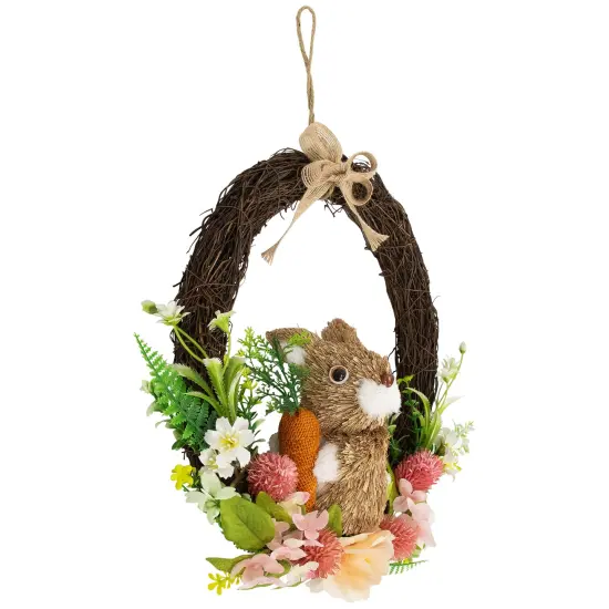 Northlight Floral Grapevine Spring Easter Wreath with Rabbit - 12" Pink {7}