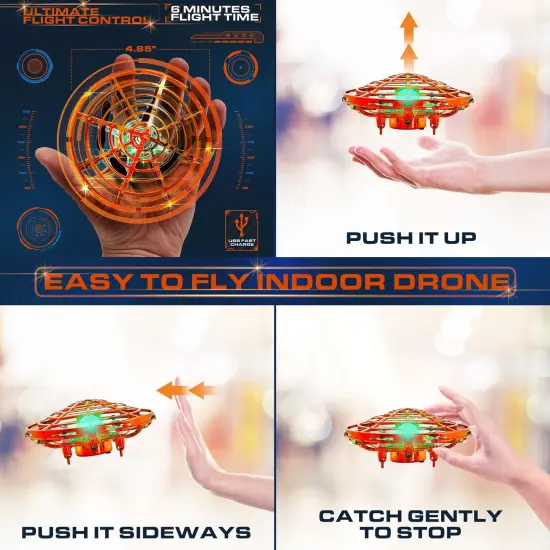 Force1 Scoot Skeet Drone Electronic Shooting Game for Kids (Drone Only)-Orange {3}