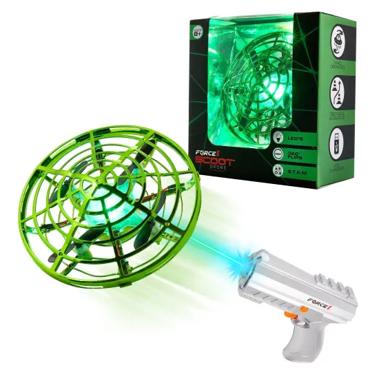 Force1 Scoot Skeet Drone Electronic Shooting Game for Kids (Drone Only)-Green {1}