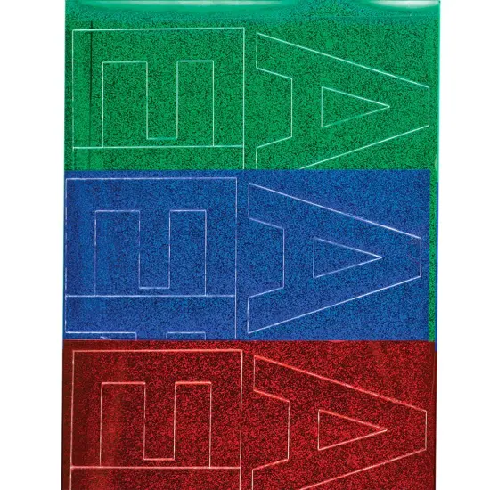 Creative Start Vinyl Self-Adhesive Glitter Letters and Numbers, 2", Helvetica Font, Green, Blue and Red, 300 count {2}