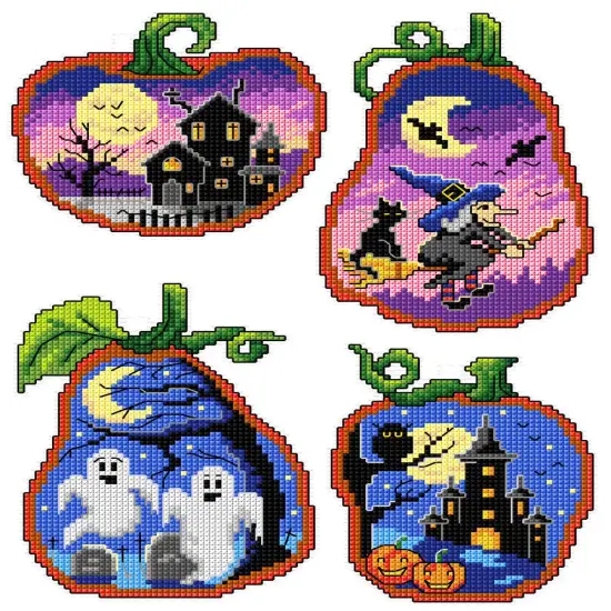 Halloween Scenes Counted Cross-Stitch Kit {1}