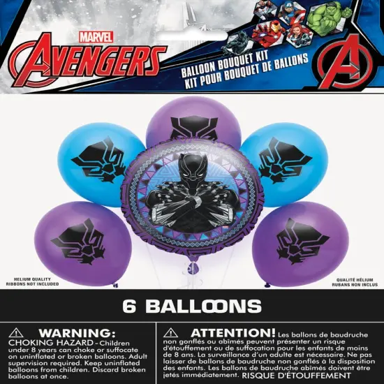 Black Panther Foil & Latex Balloon Kit, 6pc {1}