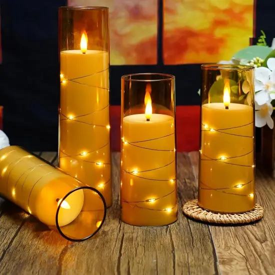 Flameless LED Candles with Timer Red {5}