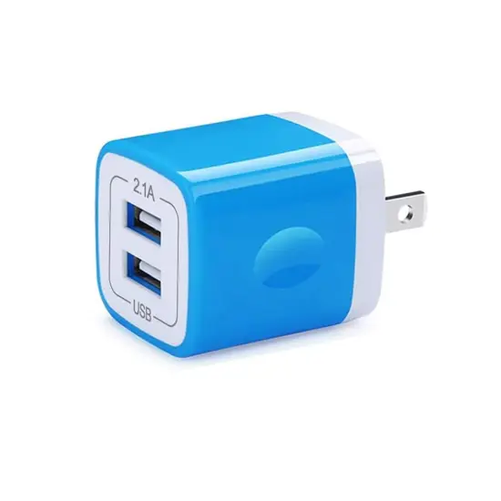 Premium PD Power Home Adapter | Max Output 2.1A & 1.0A (2 USB Port) Fast Charger | Raheev&reg; Blue {1}