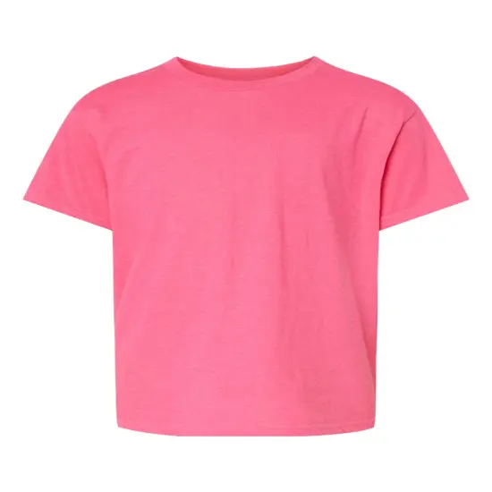 Gildan&reg; Softstyle Youth CVC Crewneck Short Sleeve T-Shirt Pink lemonade mist {1}