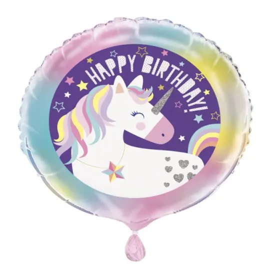 Unicorn Happy Birthday 18" Foil Balloon, 1ct {1}