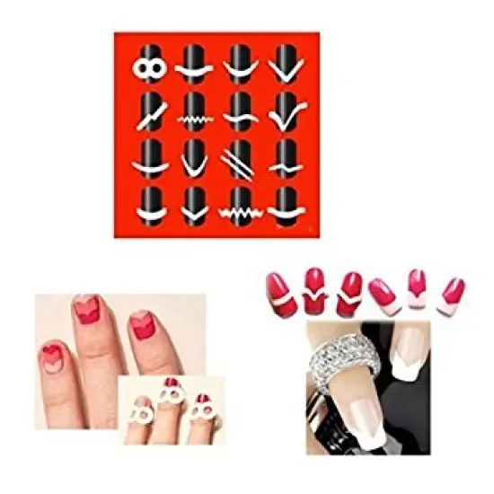 Wrapables 64 Sheets Nail Art Nail Guide Stickers Nail Tip Stickers Nail Stencil Stickers, 16 Designs (4 sheets each design) {5}