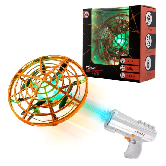 Force1 Scoot Skeet Drone Electronic Shooting Game for Kids (Drone Only)-Orange {1}
