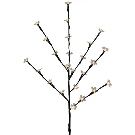 Northlight Lighted Cherry Blossom Tree Artificial Branches - 2.5' - Warm White Lights - Set of 3 Black {3}