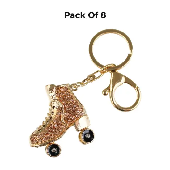 High-quality Roller Skate Rhinestone Keychain - 2 inches Metal with rhinestones | RAHEEV&reg; Champagne {1}