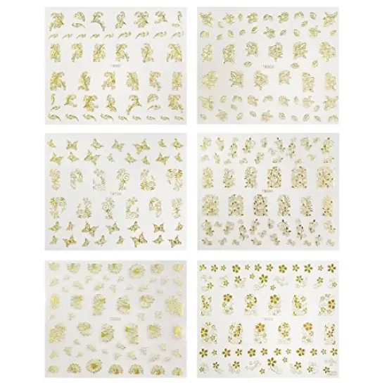Wrapables Gold & Silver Foil Vines & Floral Nail Stickers {2}