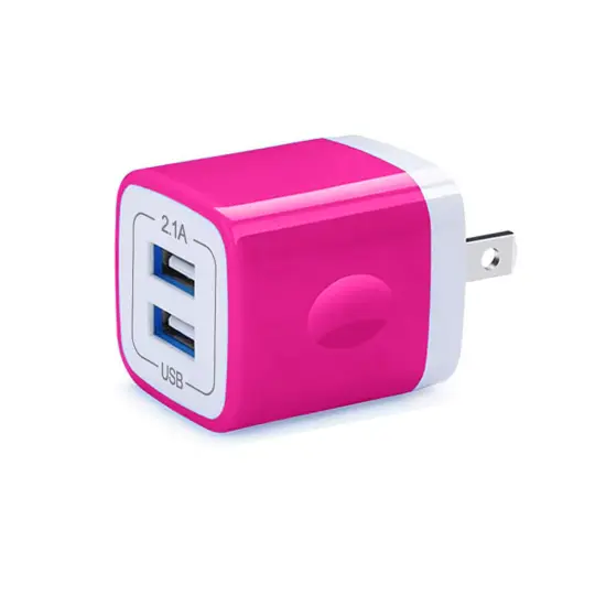 Premium PD Power Home Adapter | Max Output 2.1A & 1.0A (2 USB Port) Fast Charger | Raheev&reg; Dark-pink {1}